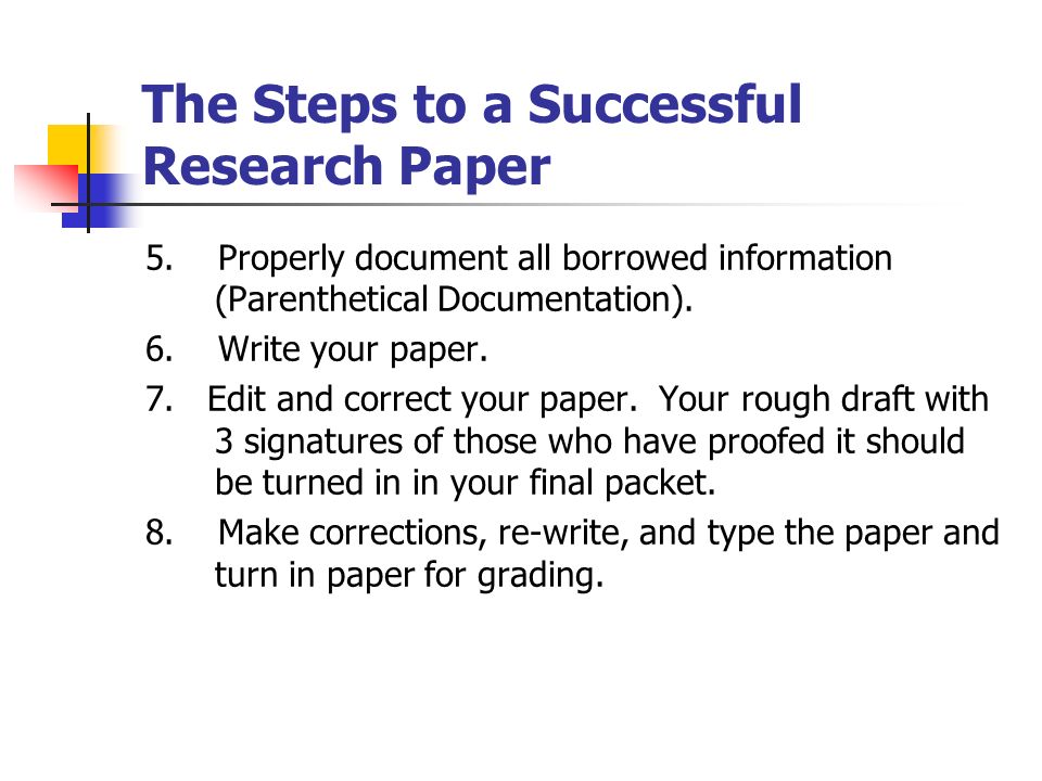 steps to writing a research papers